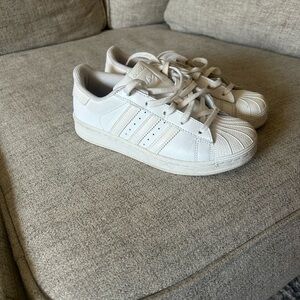 adidas White Low-Top Sneakers with Shell Toe